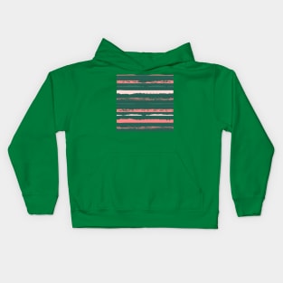 Pink and Teal Summer Stripes Kids Hoodie